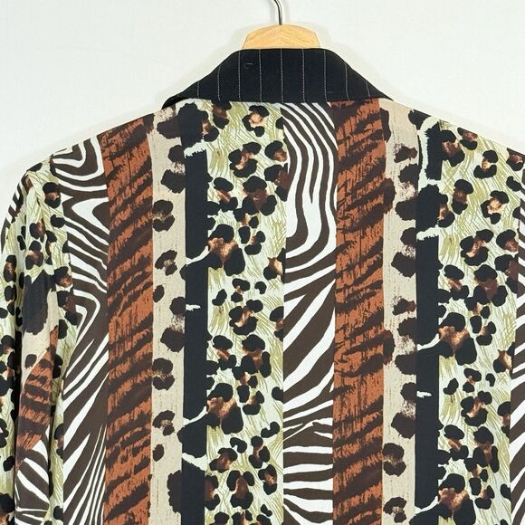 Koos‎ Of Course! Vintage Stripe Animal Print Long Sleeve Shirt Top Women's Small - Picture 6 of 8